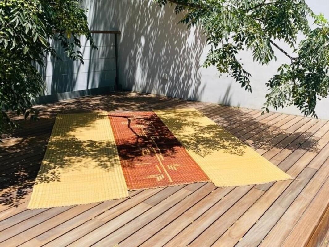 Tunisian Colorful Rug in Natural Fiber for Sophisticated Home Decor La Fibre Artisanale For Sale