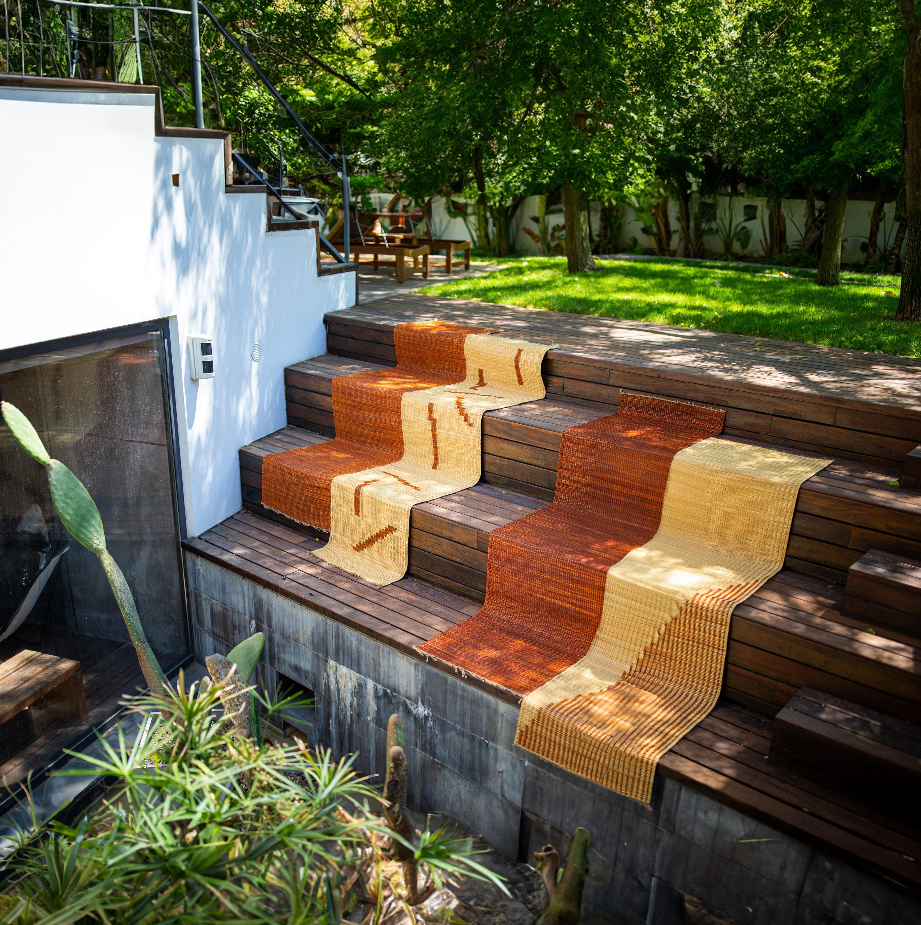 Alfombra de exterior de fibra Naturel para una decoración contemporánea y sofisticada Bohemio en venta