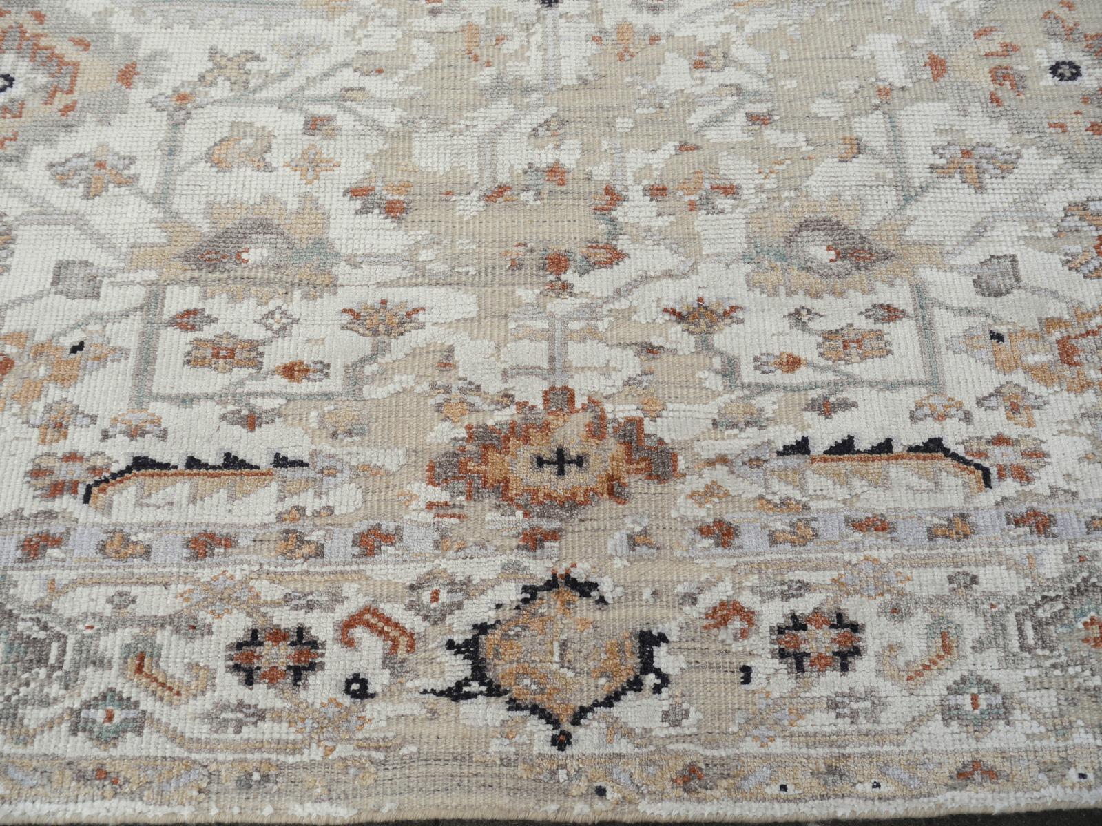 Modern Rug in Style of Oushak Hand Knotted Contemporary Carpet 4