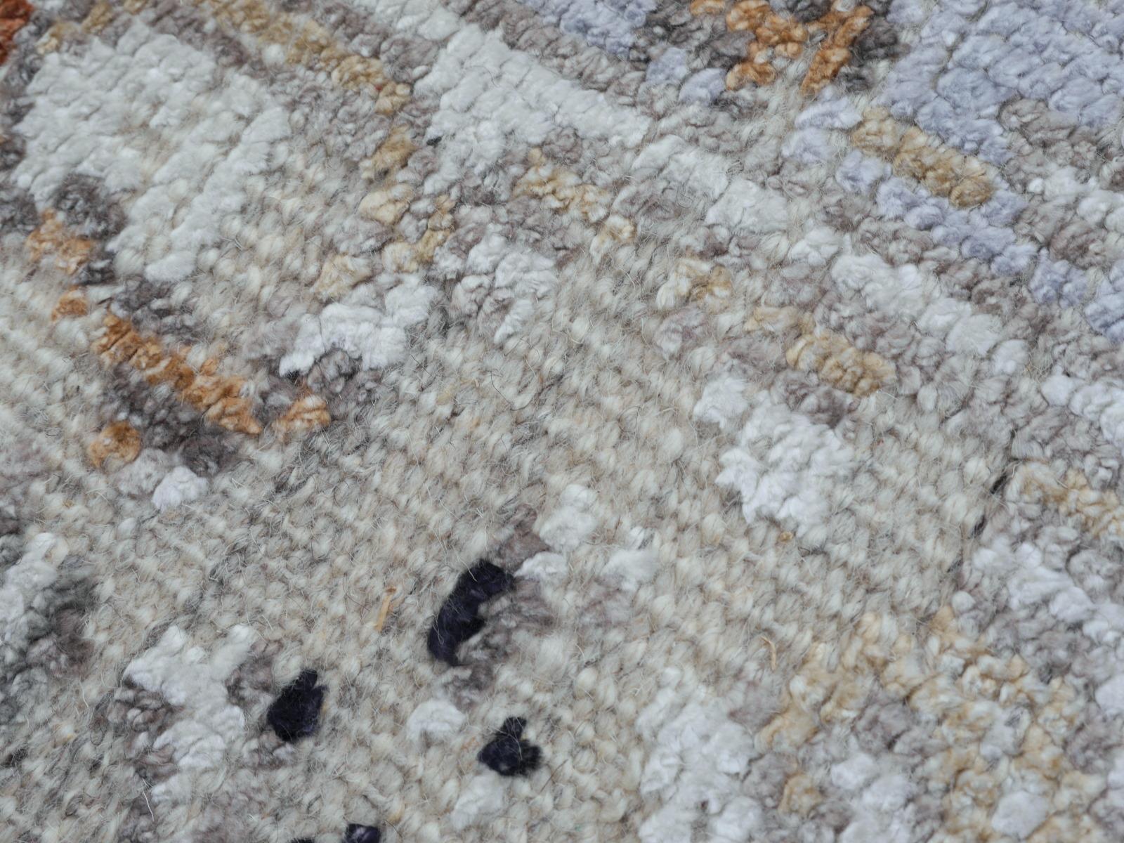 Hand-Woven Modern Rug in Style of Oushak Hand Knotted Contemporary Carpet