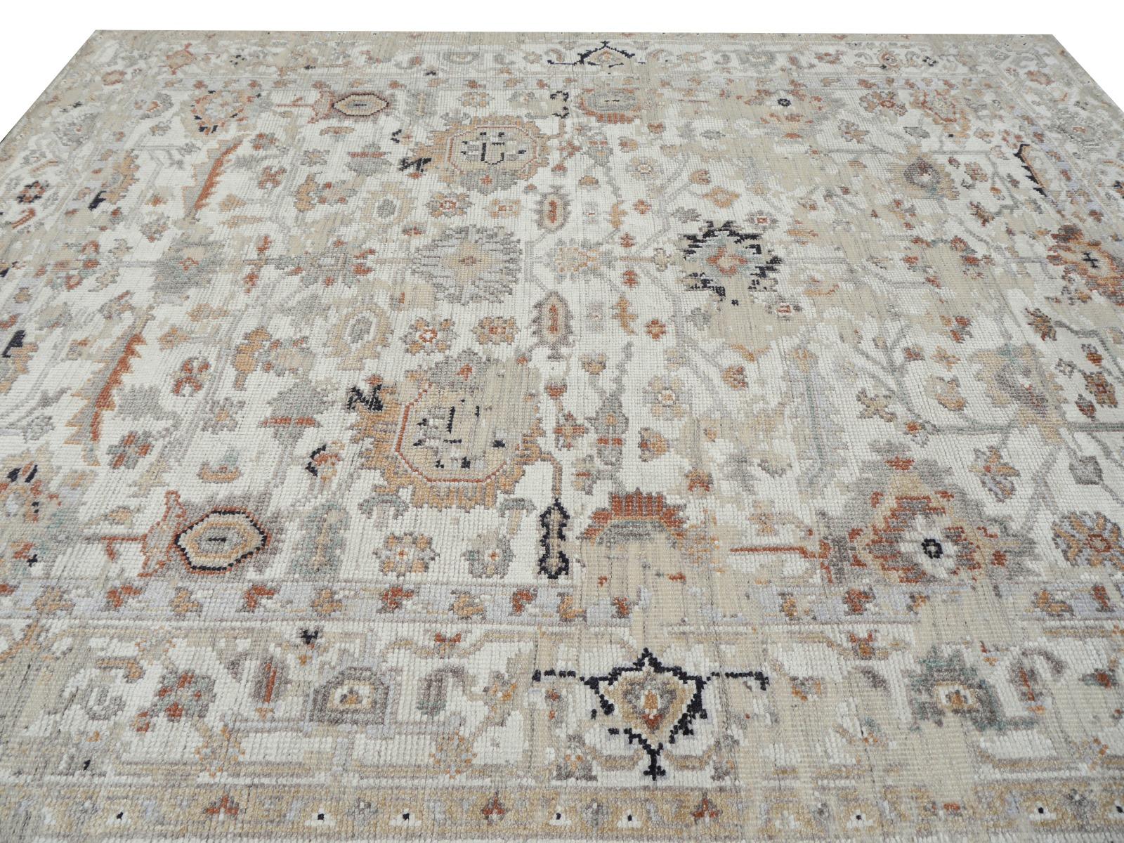 Modern Rug in Style of Oushak Hand Knotted Contemporary Carpet 2