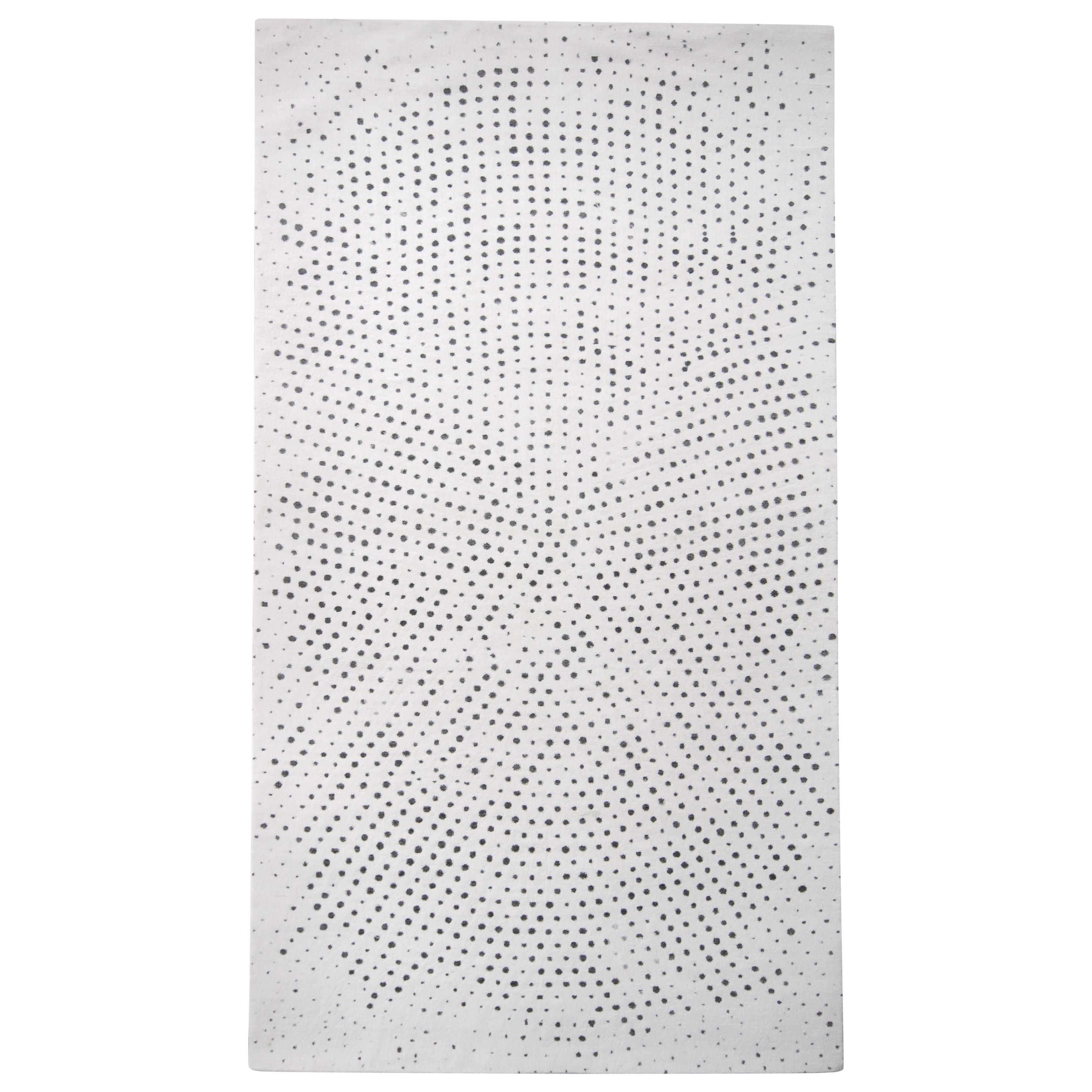 Rug & Kilim's Modern Rug in White Black All-Over Dot Pattern