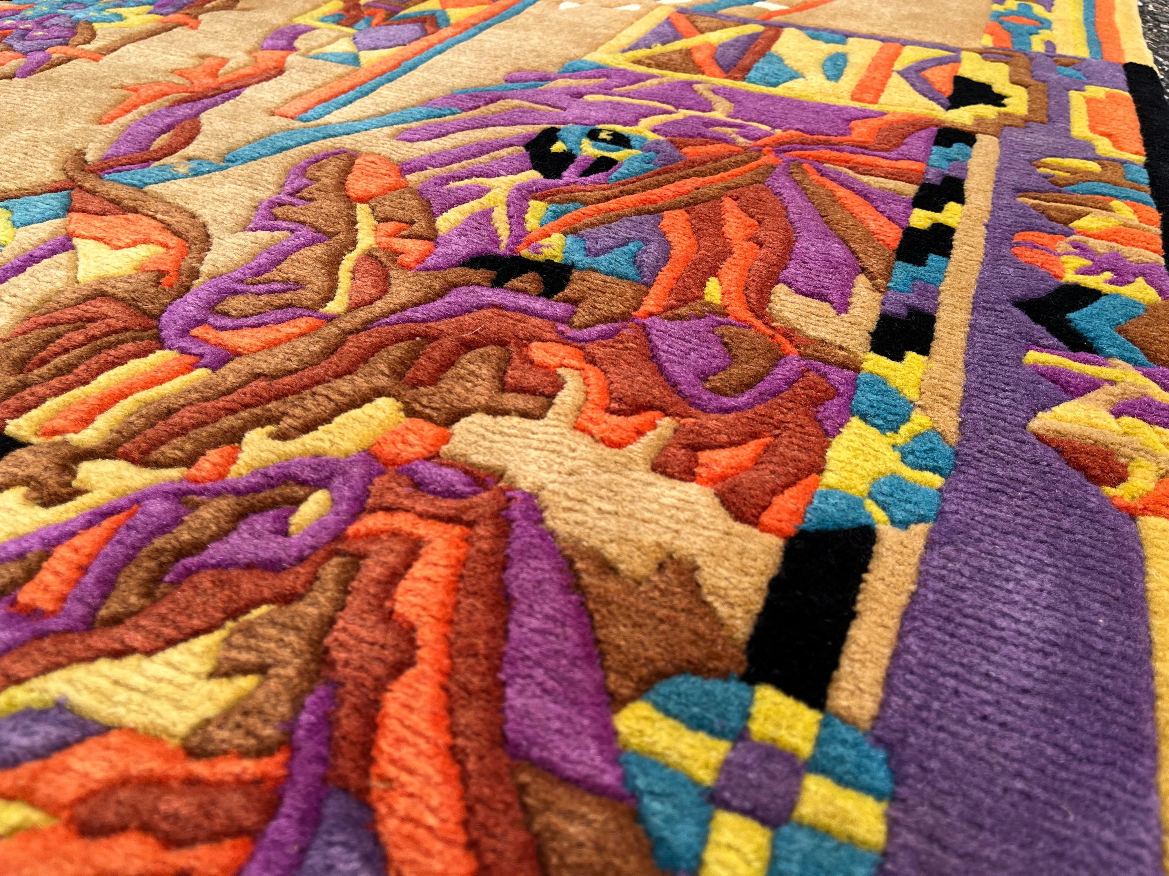 Moderner Teppich, signiert Nini Ferrucci (Art déco) im Angebot