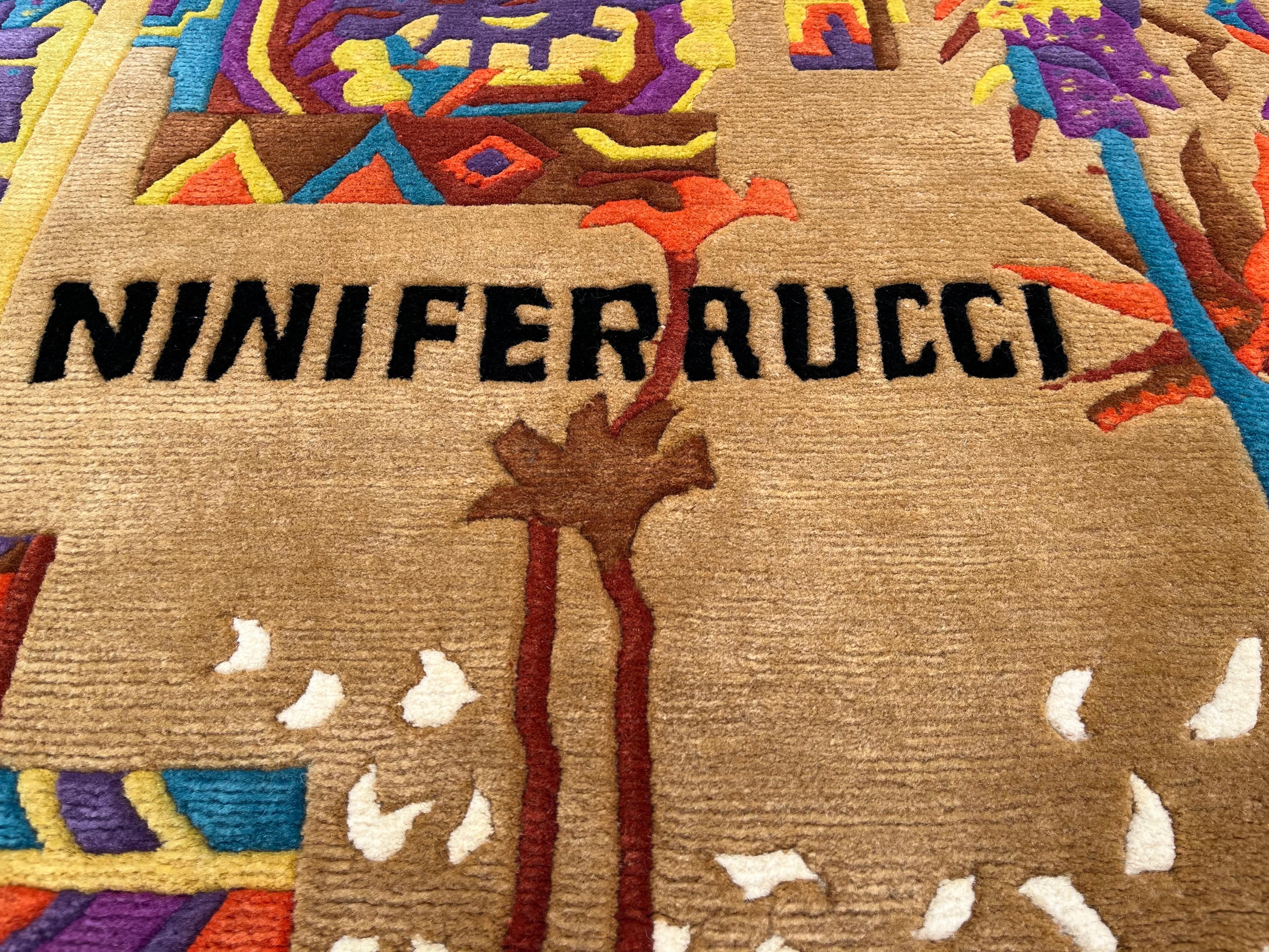 20th Century Modern Rug Signed Nini Ferrucci For Sale