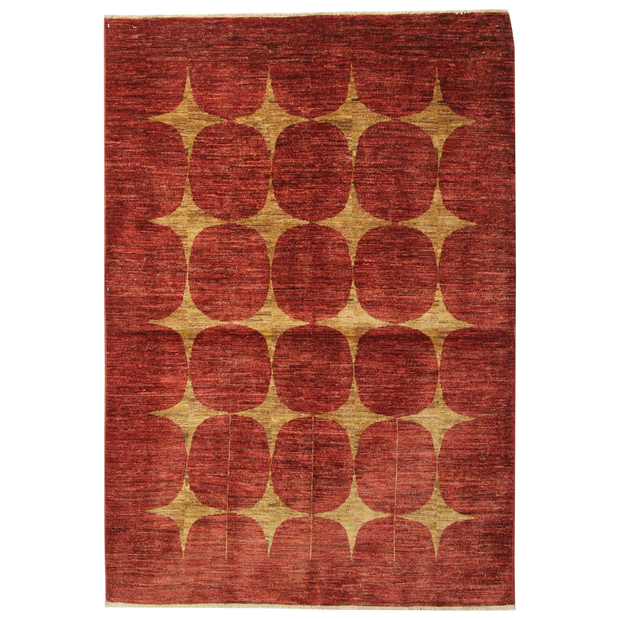 Modern Rugs Orange Fine Contemporary Rugs, Carpet from Afghanistan For Sale