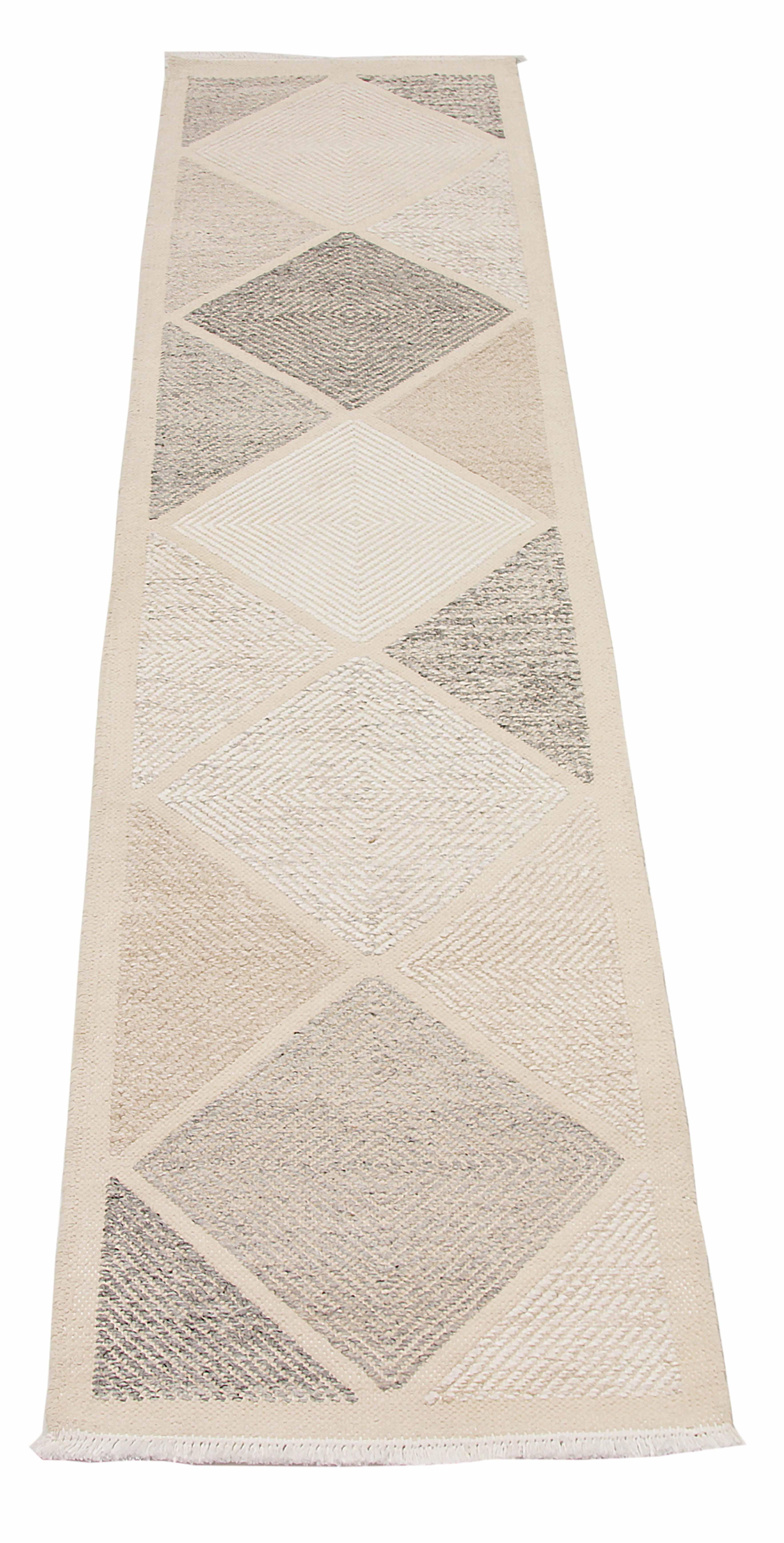 Modern runner rug handwoven from the finest sheep’s wool. It’s colored with all-natural vegetable dyes that are safe for humans and pets. It’s a traditional Swedish design handwoven by expert artisans. It’s a lovely area rug that can be incorporated