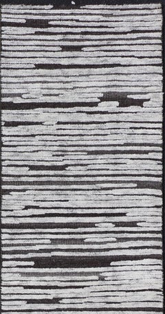 Keivan Woven Arts Modern Runner With Abstract Design 2'5 X 11'8