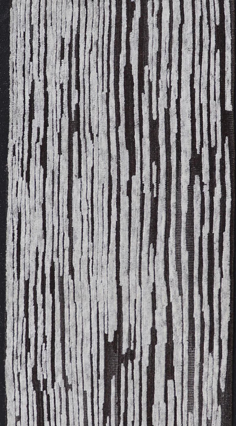 Moderno Runner moderno con design a righe verticali in color antracite e grigio tenue 3 x 13'5 in vendita