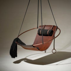 Thick Leather Hanging Sling Chair for architecturally integrated suspension