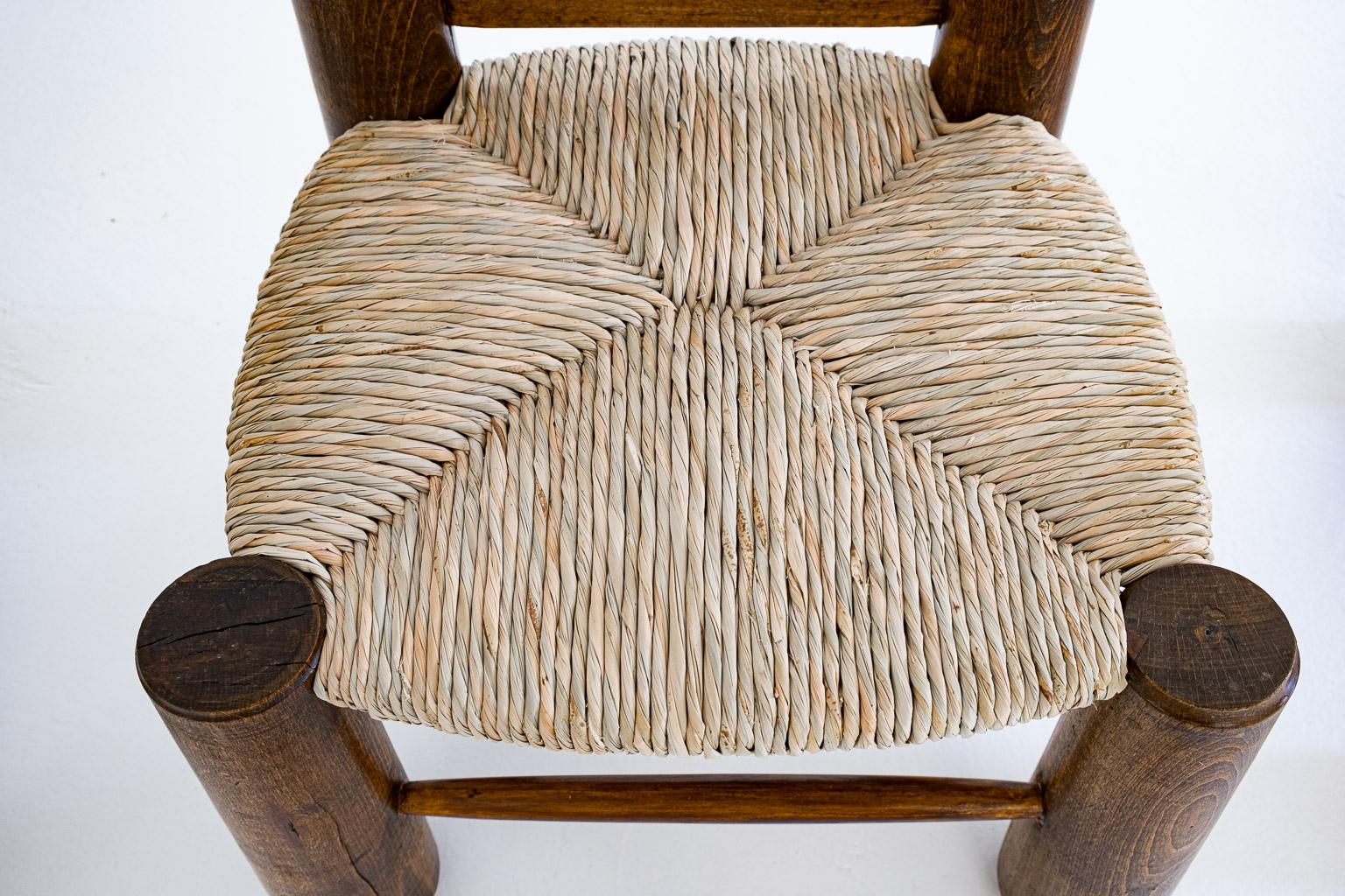 Ensemble de table et chaises modernes et rustiques de style brutaliste par Charles Dudouyt, France, années 1940 en vente 5
