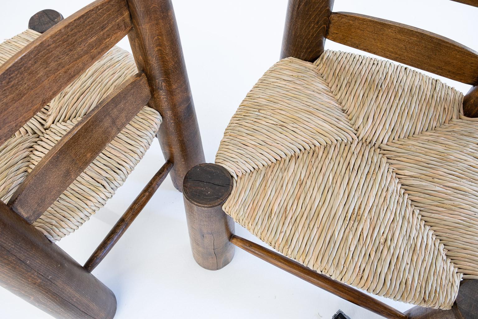 Modern Rustic, Brutalistic Table / Chair Set by Charles Dudouyt, France, 1940s For Sale 6