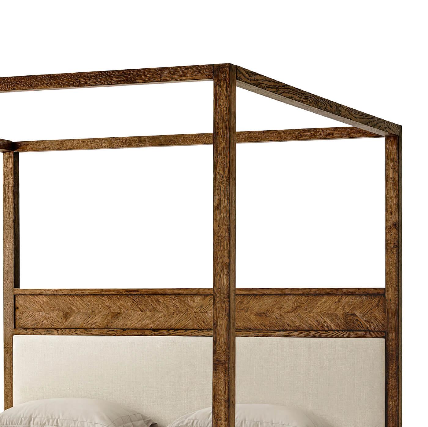 Modernes, rustikales California King-Bett mit Baldachin (Rustikal) im Angebot