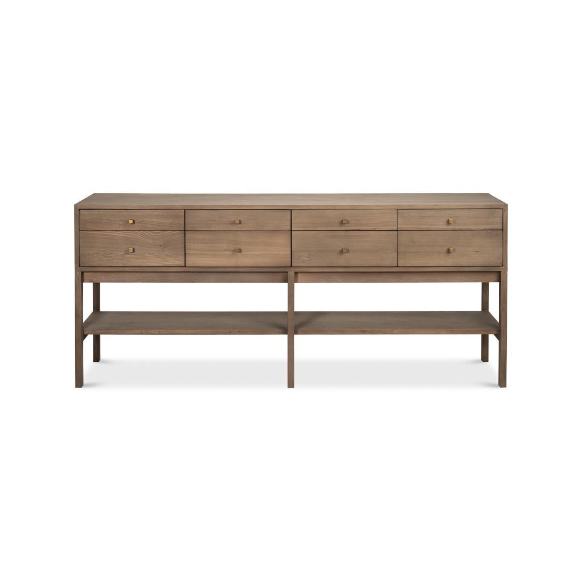 Asian Modern Rustic Console Table For Sale