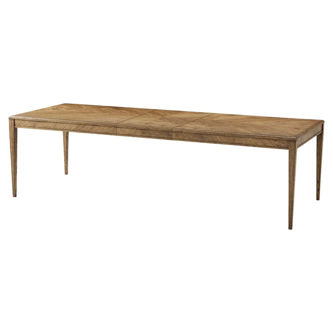 Table de salle à manger à rallonge rustique et moderne en vente