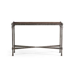 Tavolo consolle in ferro martellato rustico moderno