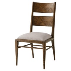 Modern Rustic Oak Dining Chair, Dark Oak