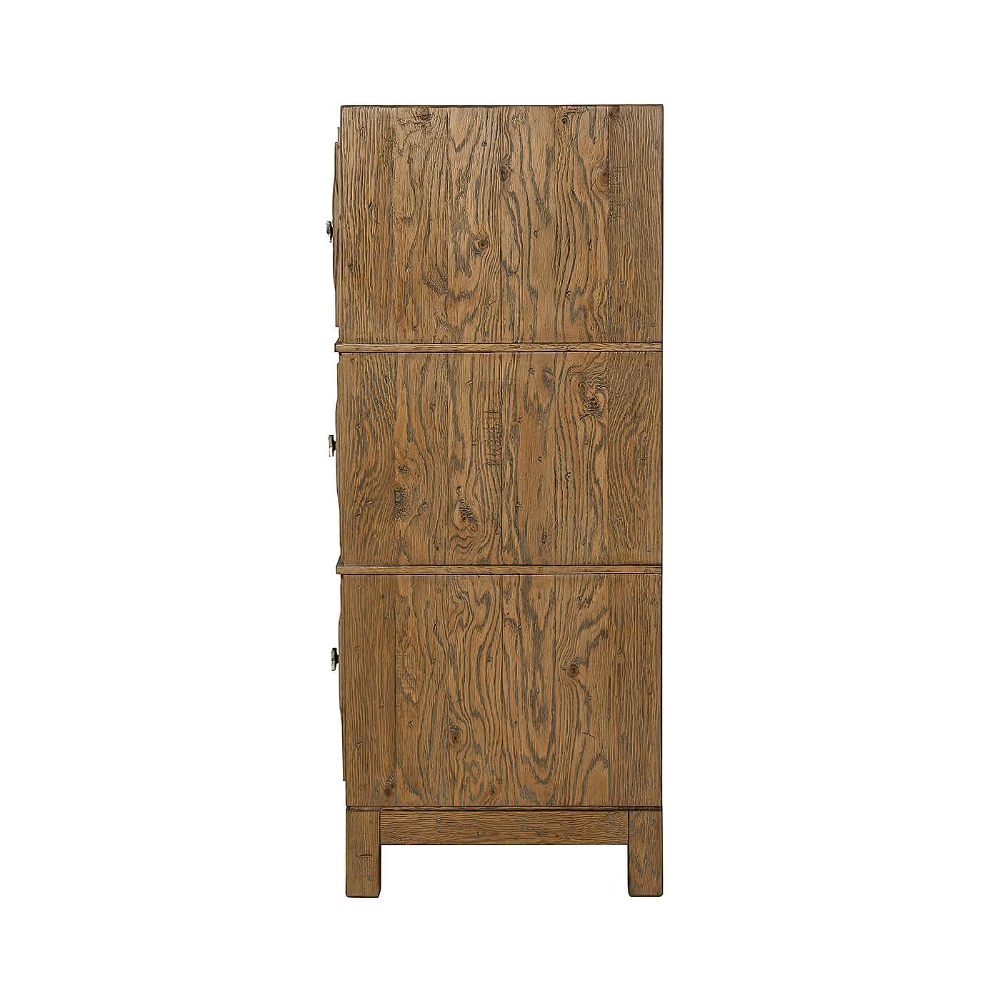 European Modern Rustic Oak Parquetry Dresser