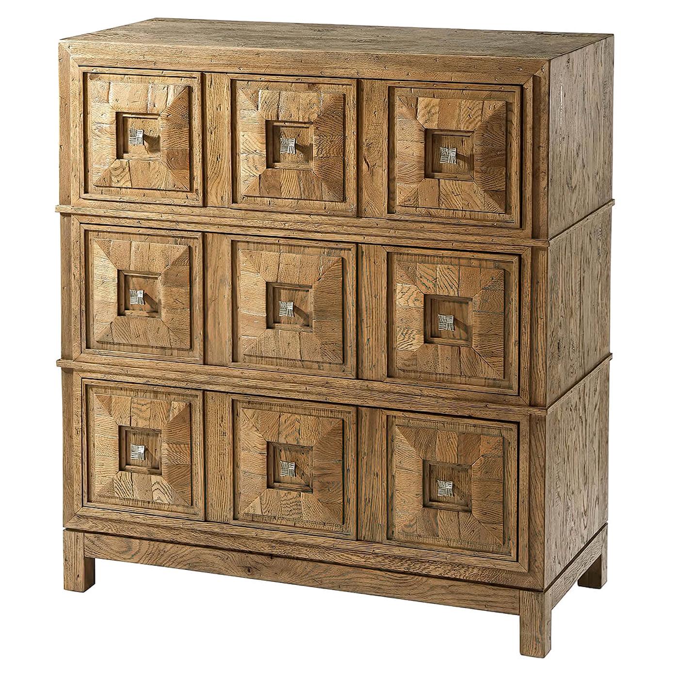 Modern Rustic Oak Parquetry Dresser
