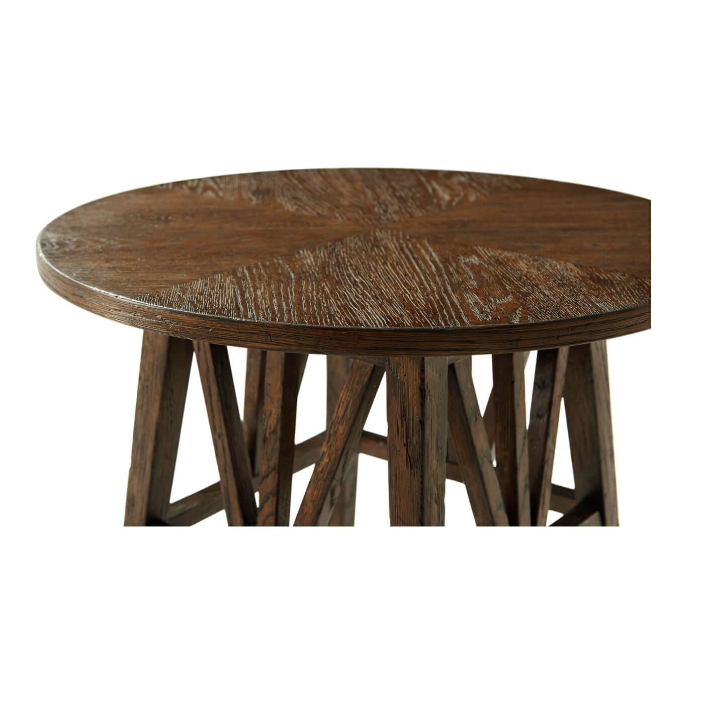 round rustic end tables