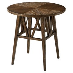 Modern Rustic Oak Round End Table