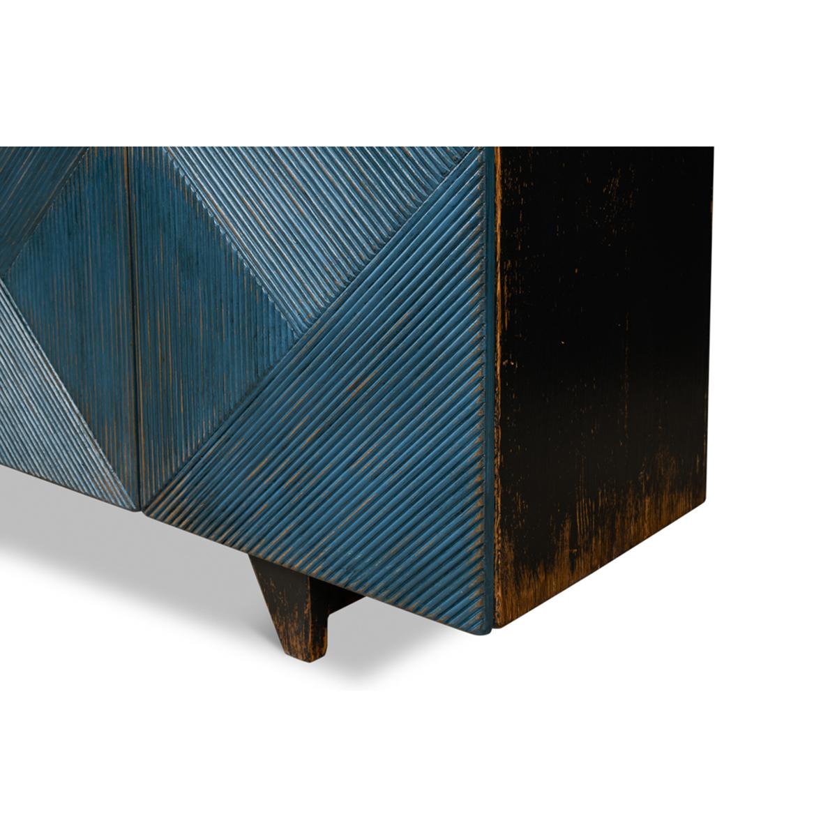 Legno Mobile multimediale moderno dipinto in stile rustico in vendita