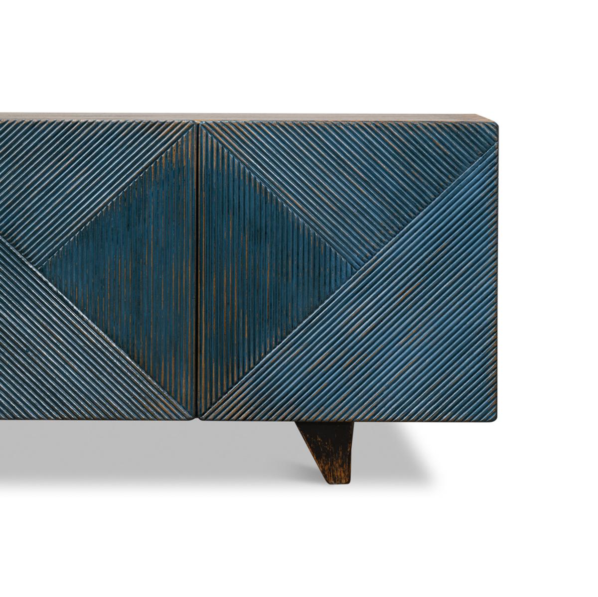 Modern Rustic Painted Media Cabinet For Sale 3