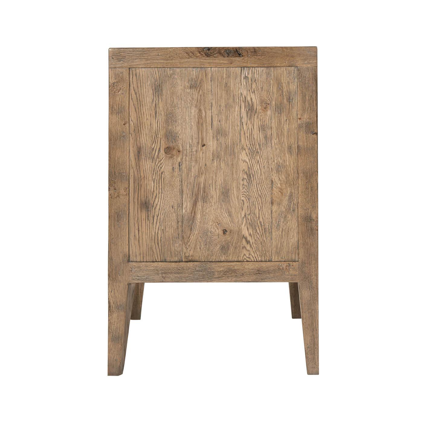Vietnamese Modern Rustic Parquetry Nightstand For Sale