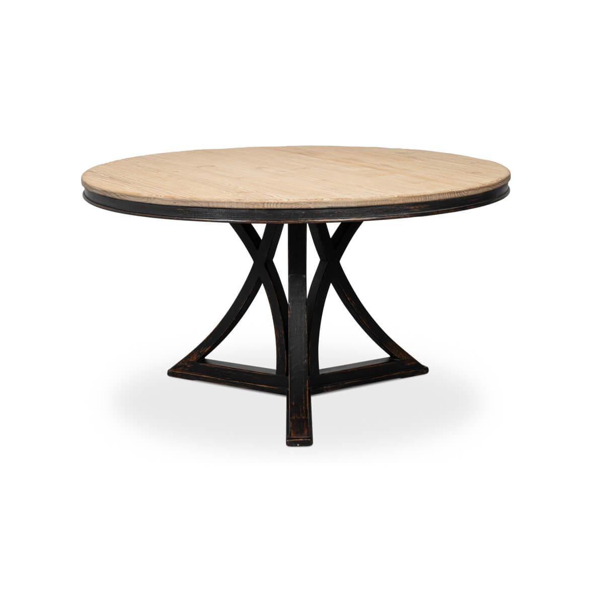 A perfect marriage of contemporary design and rustic flair. Measuring 54 inches in width and depth, and standing at 30 inches in height, this table offers ample space for intimate gatherings and family meals.

The table features a beautiful natural