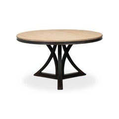 Modern Rustic Round Dining Table - Black