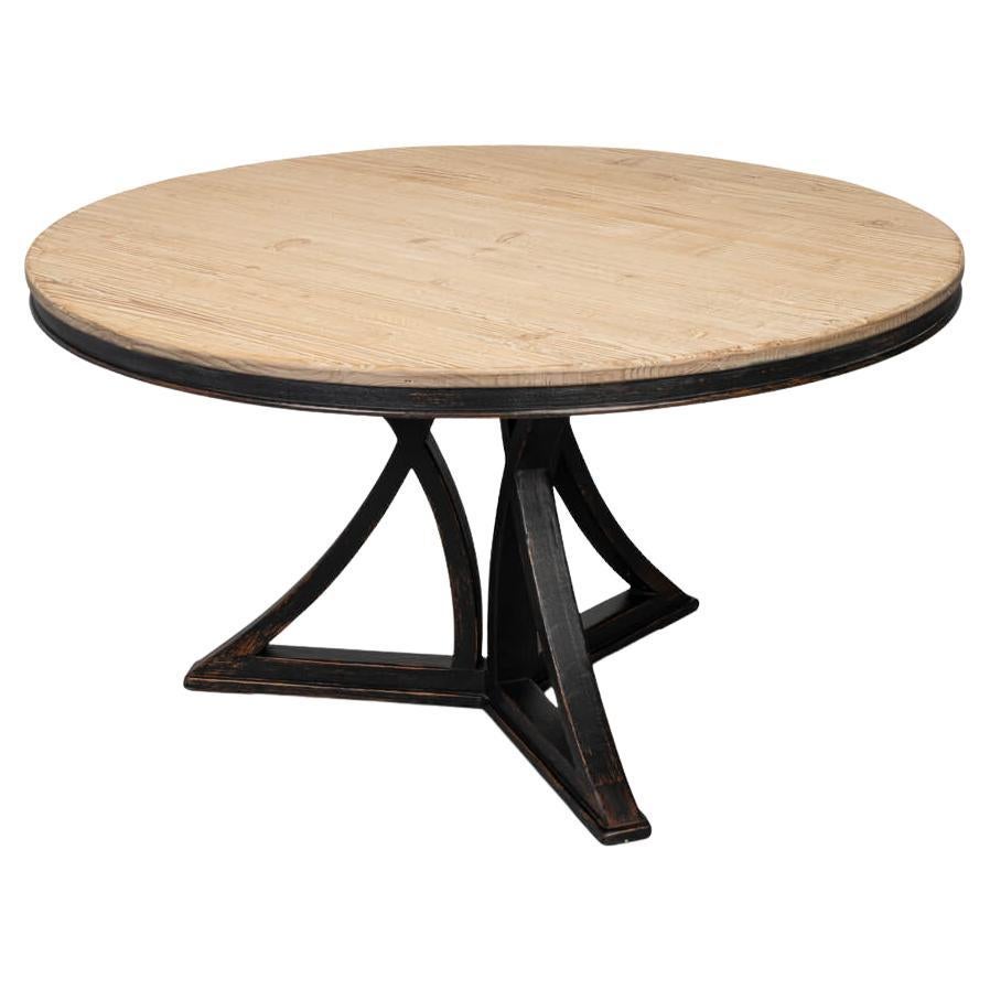 Modern Rustic Round Dining Table - Black