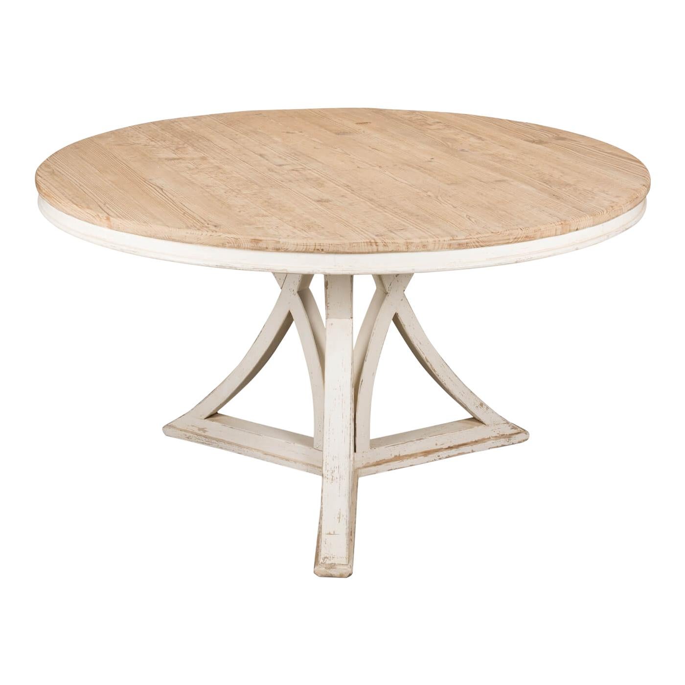 Modern Rustic Round Dining Table For Sale