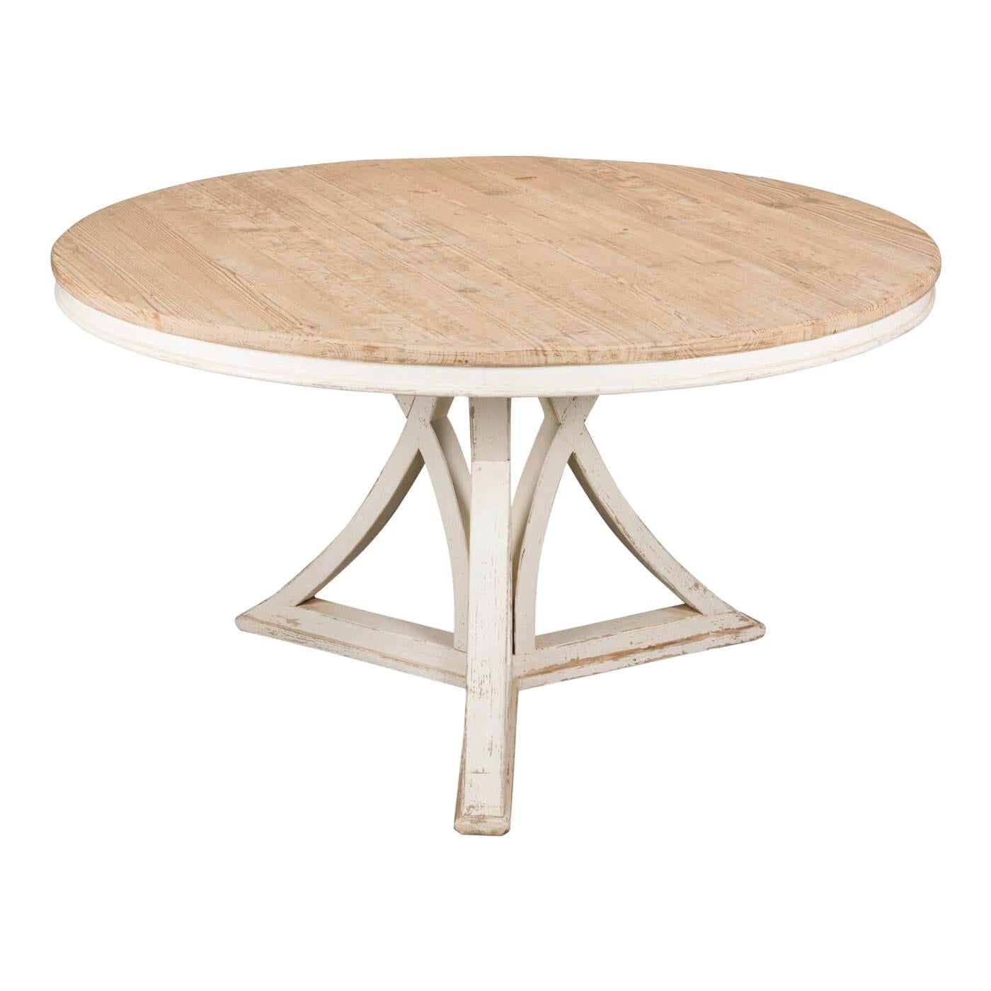 Table de salle à manger ronde rustique et moderne en vente