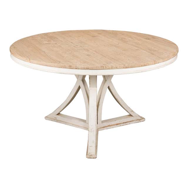 Rustic Round Dining Table, Walnut For Sale at 1stDibs | 9 piece rustic ...