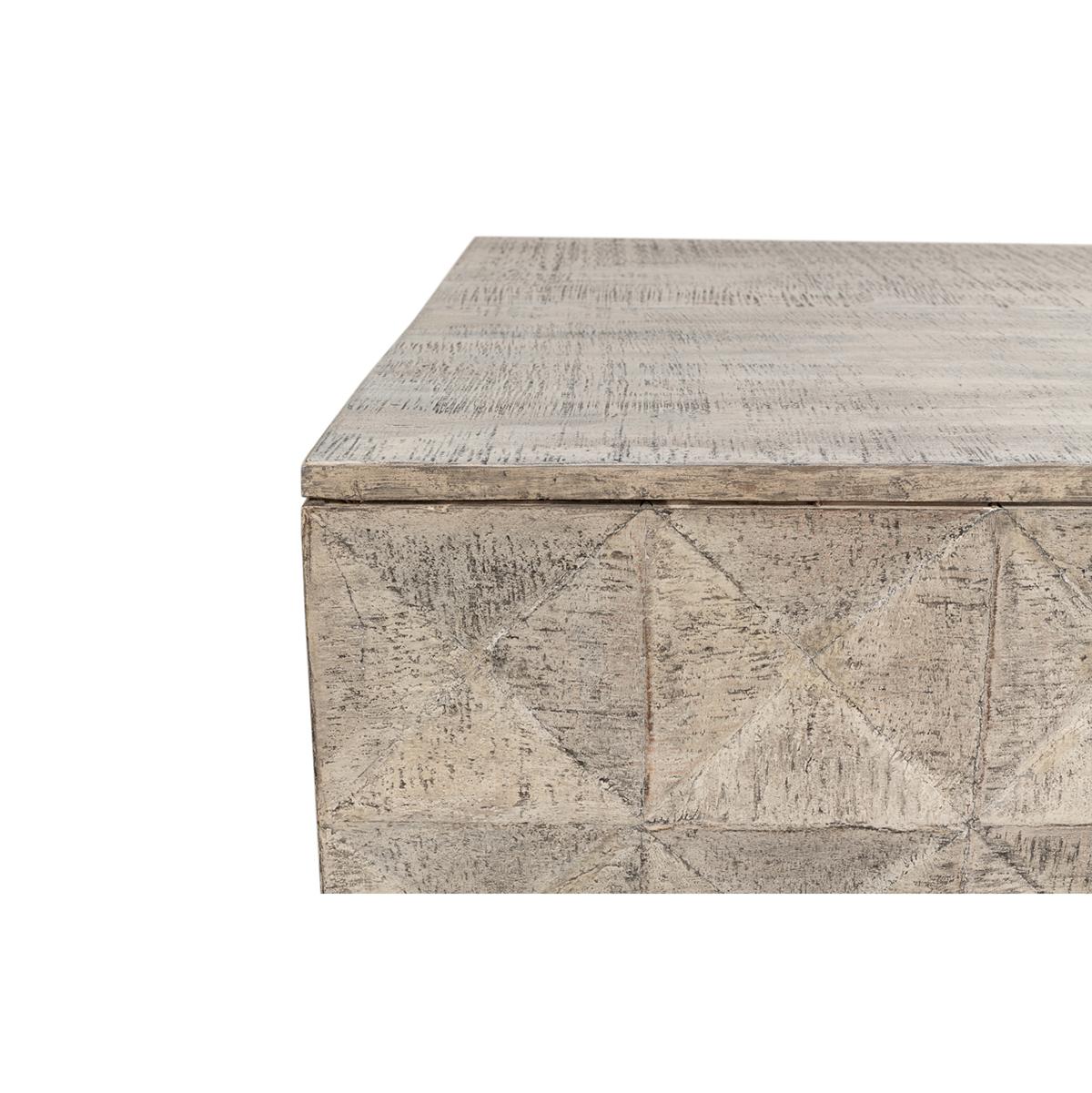 Wood Modern Rustic Square Coffee Table For Sale