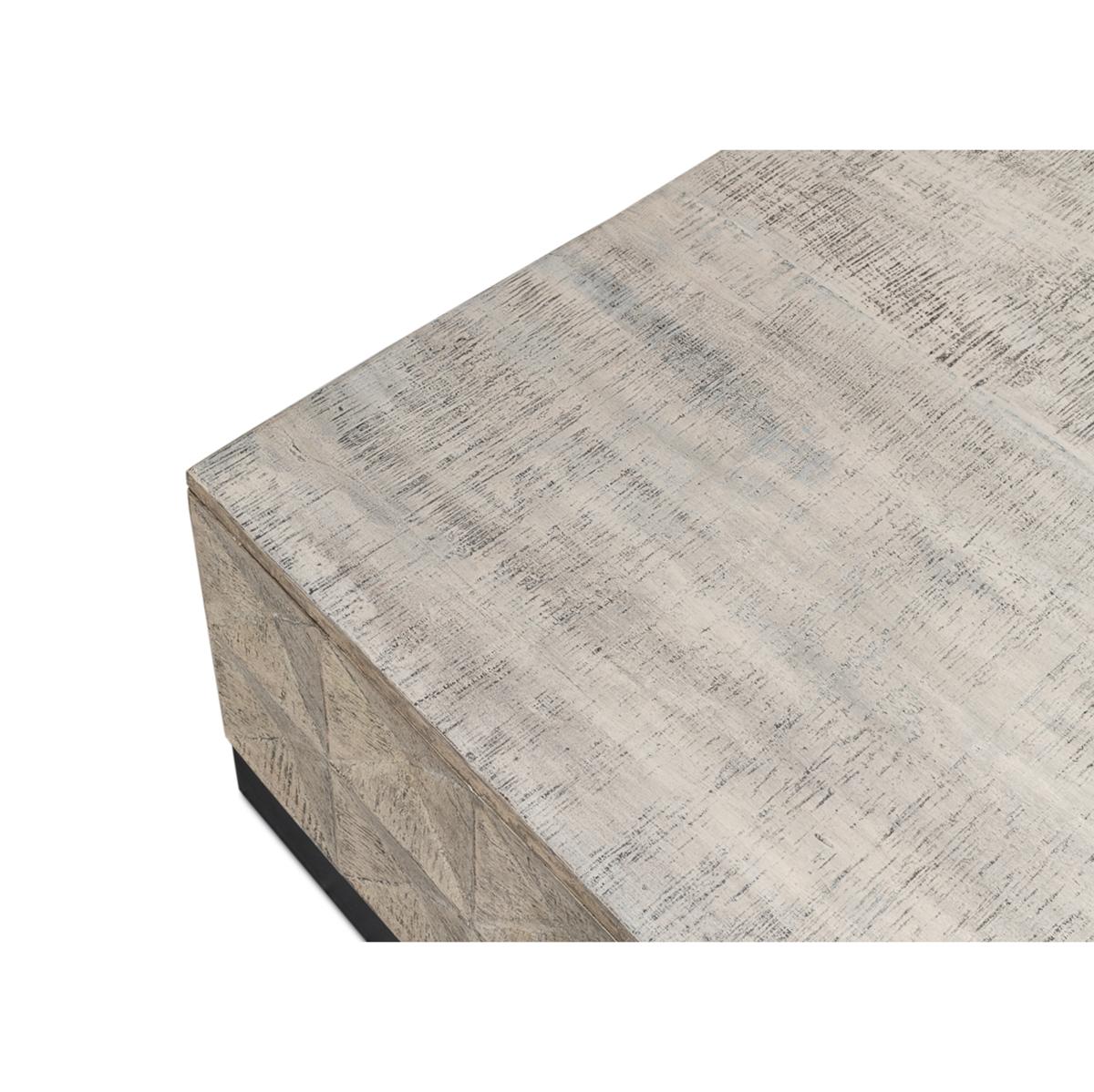 Modern Rustic Square Coffee Table For Sale 1