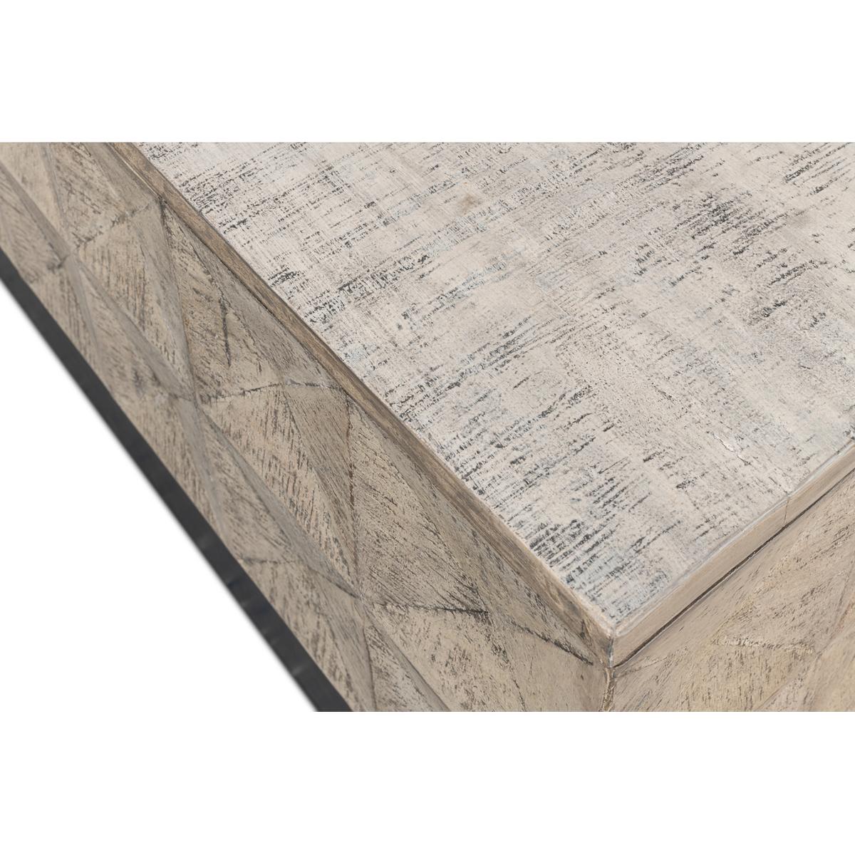 Modern Rustic Square Coffee Table For Sale 2