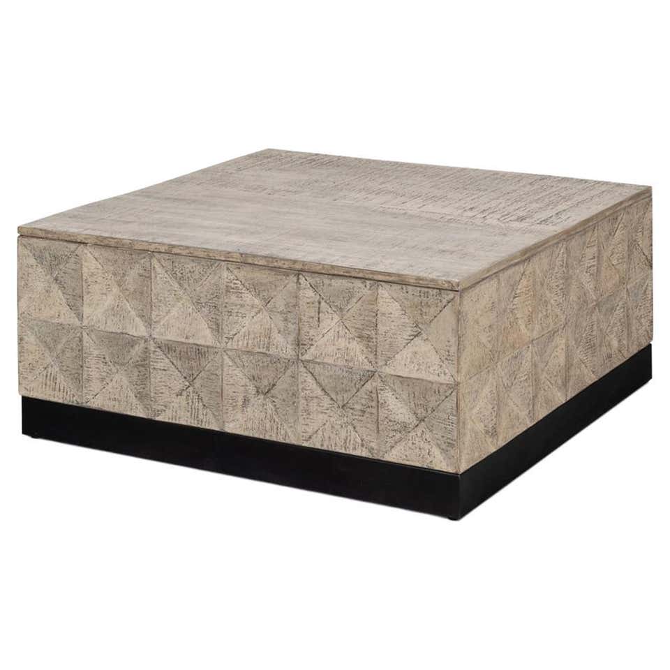 Rustic Square Coffee Table, Walnut Finish For Sale at 1stDibs | square ...