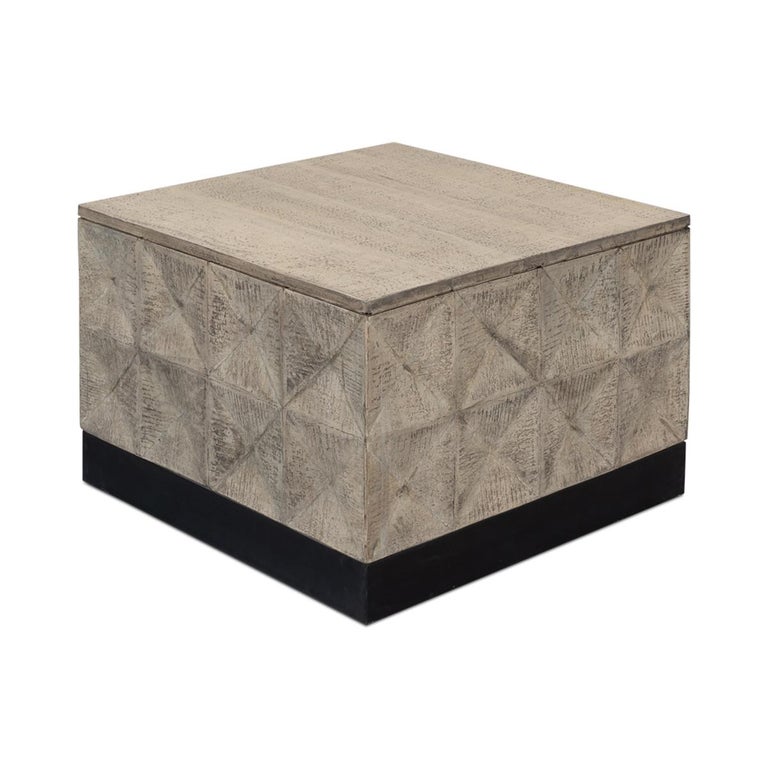 Modern Rustic Square Coffee Table, Small For Sale at 1stDibs