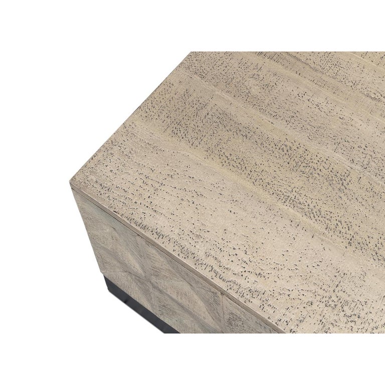 Modern Rustic Square Coffee Table, Small For Sale at 1stDibs