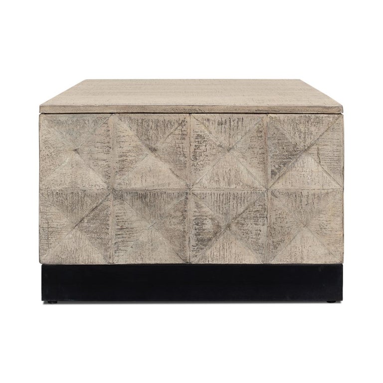 Modern Rustic Square Coffee Table, Small For Sale at 1stDibs