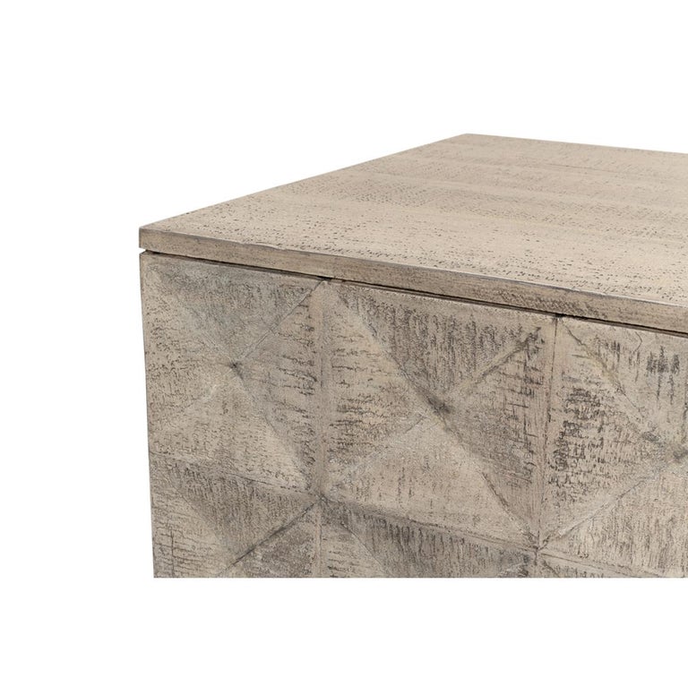 Modern Rustic Square Coffee Table, Small For Sale at 1stDibs