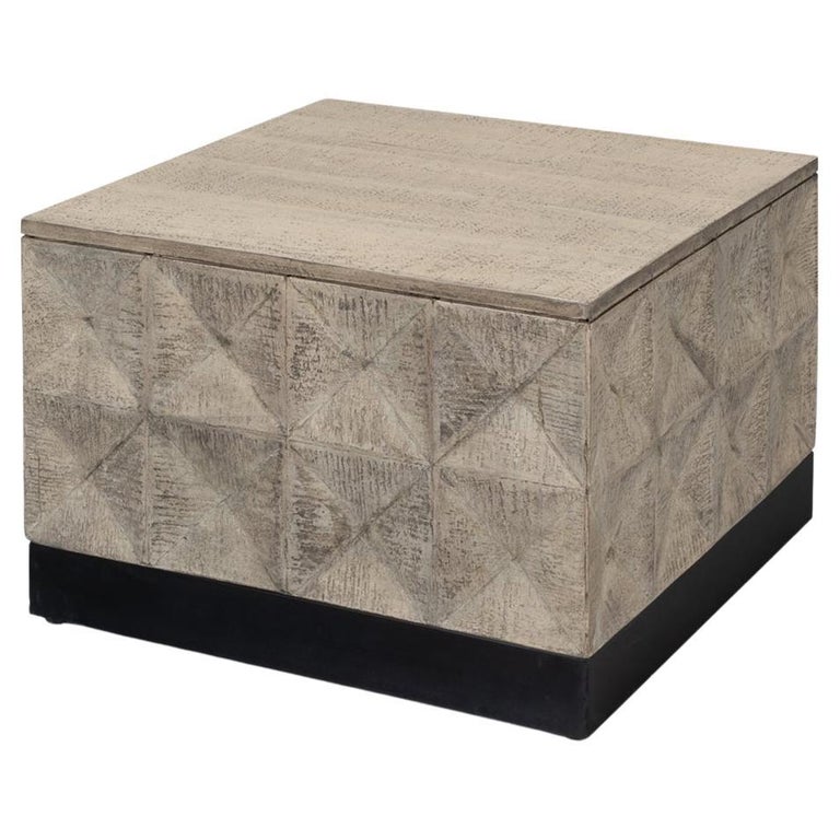 Modern Rustic Square Coffee Table, Small For Sale at 1stDibs