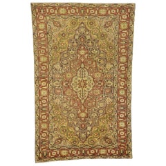 Modern Rustic Style Vintage Turkish Oushak Accent Rug, Entry or Foyer Rug