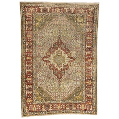 Modern Rustic Style Vintage Turkish Sivas Rug, Entry or Foyer Rug