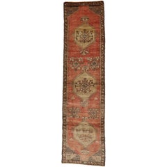 Vintage Turkish Oushak Runner with Modern Rustic Spanish Revival Style