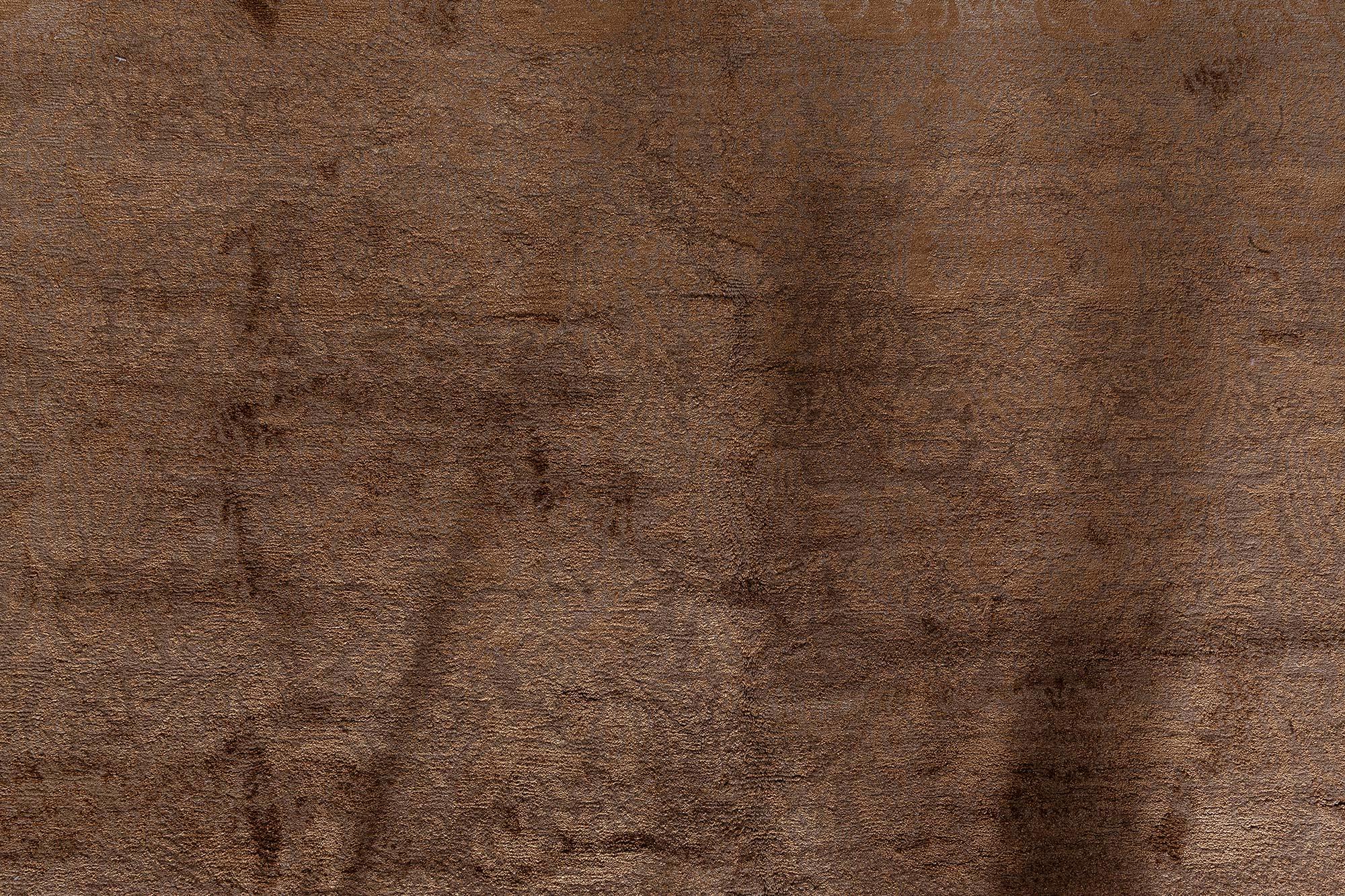 Tapis moderne S10 Tibetan Brown Floral Design Silk & Wool par Doris Leslie Blau en vente 2