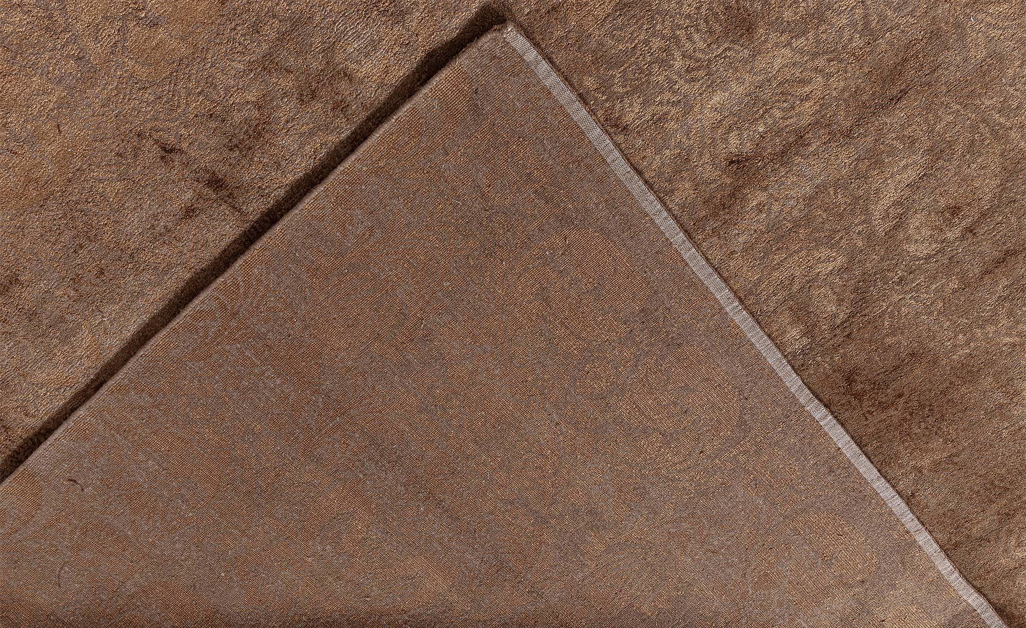 Tapis moderne S10 Tibetan Brown Floral Design Silk & Wool par Doris Leslie Blau en vente 3