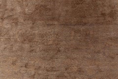 Modern S10 Tibetan Brown Floral Design Silk & Wool Rug by Doris Leslie Blau