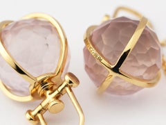 Modern Sacred 18k Yellow Gold Natural Rose Quartz Orb Talisman Pendant Necklace