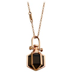 Modern Sacred Geometrical Minimalism 18 Karat Rose Gold Talisman Amulet Necklace